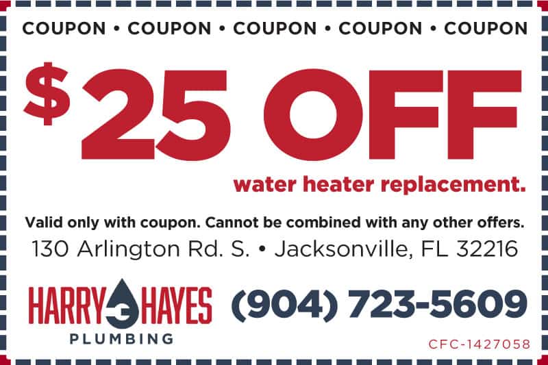 Water Heater Replacement Coupon Discount Plumber in Jacksonville FL