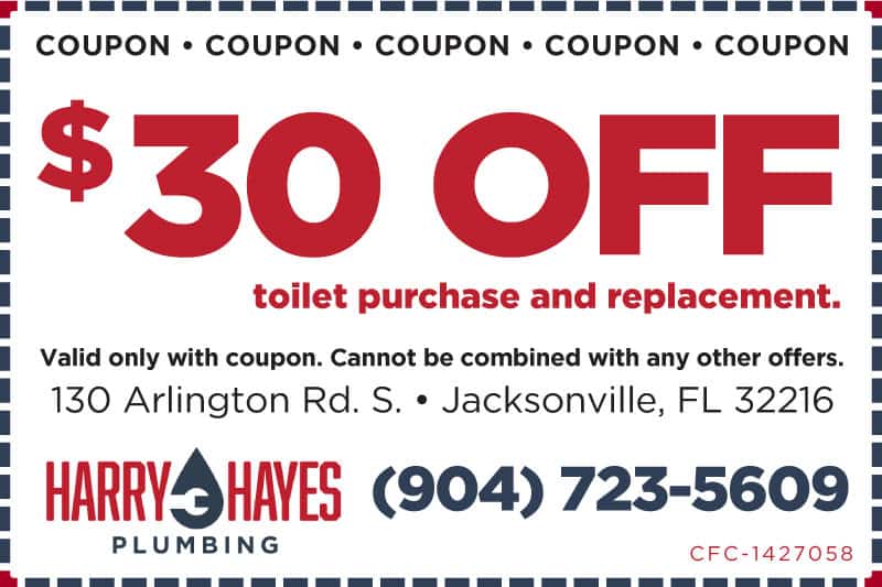 Toilet Replacement Coupon Discount Plumber in Jacksonville FL